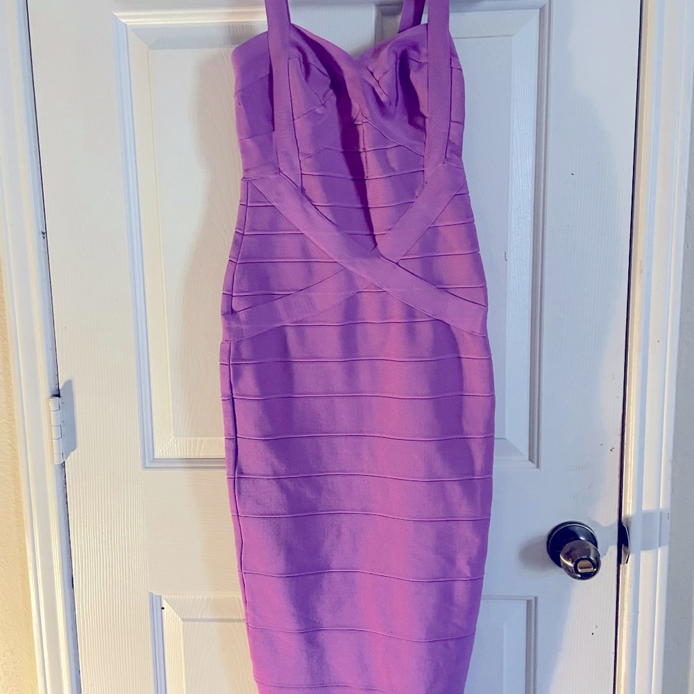 Over the knee Purple bandage dress